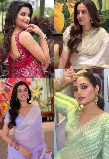 পূজার উৎসবে শাড়ির পোশাকে নজর কেড়েছেন টালিউড তারকারা
