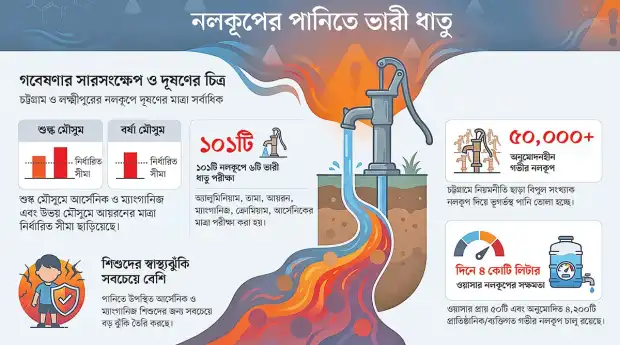 চট্টগ্রামের ভূগর্ভস্থ পানিতে ভারী ধাতুর দূষণ ও স্বাস্থ্যঝুঁক