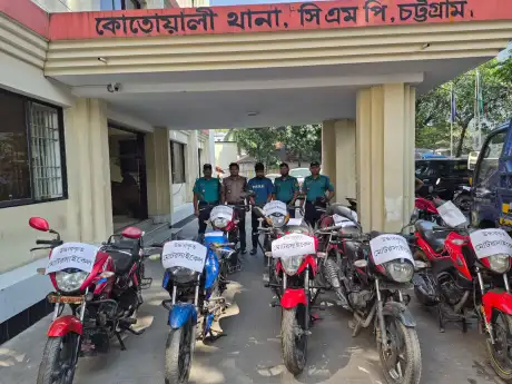 চোর চক্রের মূলহোতাসহ পাঁচ গ্রেপ্তার, উদ্ধার ১৪ মোটরসাইকেল