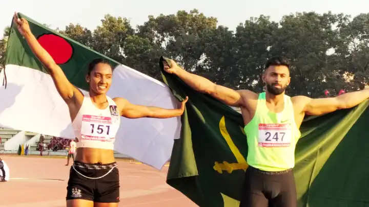 জাতীয় সামার অ্যাথলেটিকসে দ্রুততম মানব-মানবী ইমরানুর ও শিরিন...