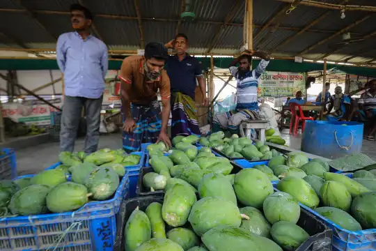 ডুমুরিয়ার পাইকারি বাজারে ক্রেতা-বিক্রেতার সরব উপস্থিতি...